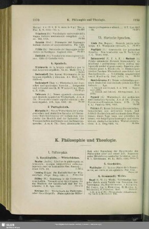 K. Philosophie und Theologie