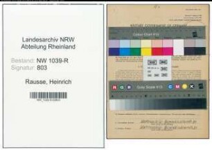 Entnazifizierung Heinrich Rausse , geb. 18.07.1899 (Lokfuehrer)