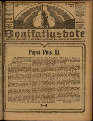 Ausgabe vom Sonntag, den 12. Februar 1922.