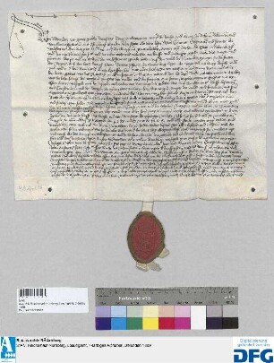 Georius, Abt des Benediktinerklosters St. Egidien in Nürnberg, stellt ein Vidimus aus von der Urkunde des Königs Wenzel d.d. 17. Juli 1396.