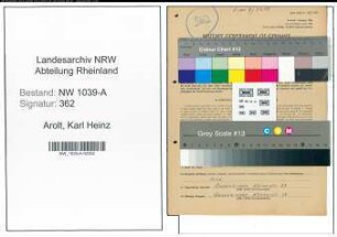 Entnazifizierung Karl Heinz Arolt , geb. 15.11.1910 (Angestellter)