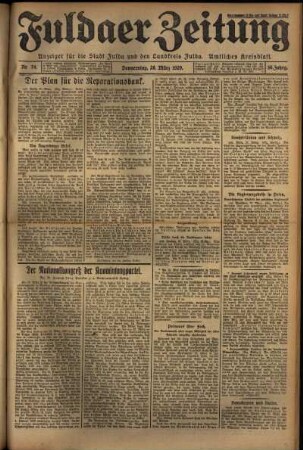 Erste Ausgabe vom Donnerstag, den 28. März 1929.