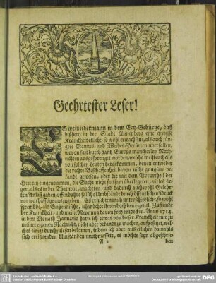 Geehrtester Leser!