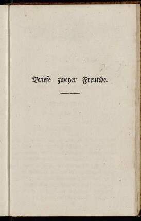 Brief zweyer Freunde.