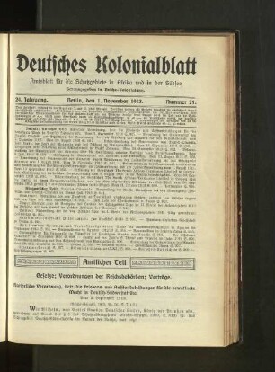 Nummer 21, 1. November 1913