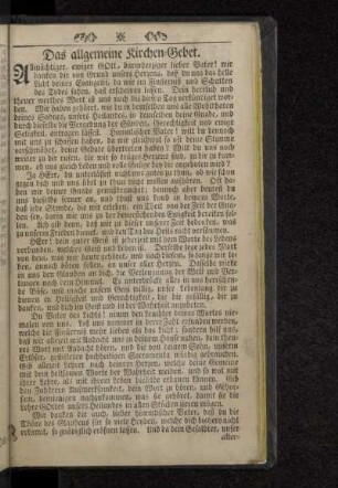 Das allgemeine Kirchen-Gebet.