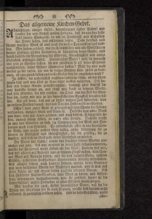 Das allgemeine Kirchen-Gebet.
