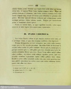 II. Pars Chemica