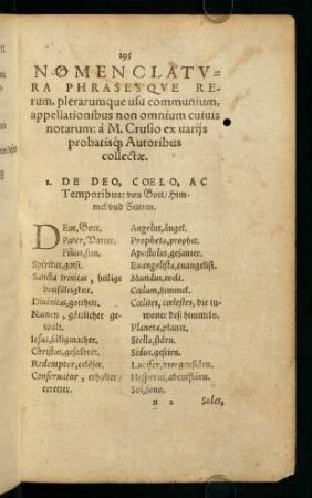 Nomenclatura Phrases que Rerum...