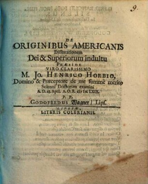 De Originibus Americanis Dissertationem