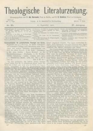537-539 [Rezension] Hauck, Albert (Hrsg.), Realencyklopädie für protestantische Theologie und Kirche. In 3., verb. u. verm. Aufl. 8. - 11. Band