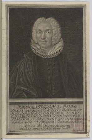 Bildnis des Johannes Fridericus Burg