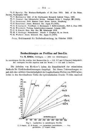 Beobachtungen an Profilen auf See-Eis