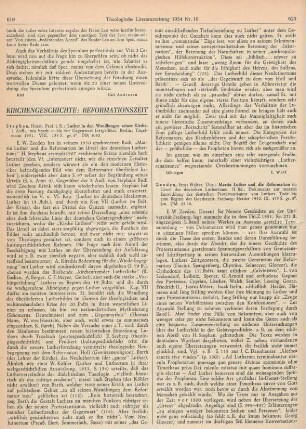 619-620 [Rezension] Stephan, Horst, Luther in den Wandlungen seiner Kirche