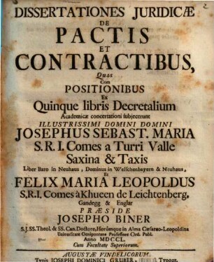 Dissertationes Juridicae De Pactis Et Contractibus