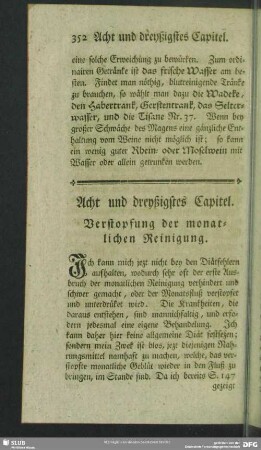 Acht und dreyßigstes Capitel. Verstopfung der monatlichen Reinigung