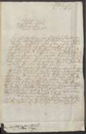 Brief von Aloys Balthasar Fux an Johann Jacob Kohlhaas