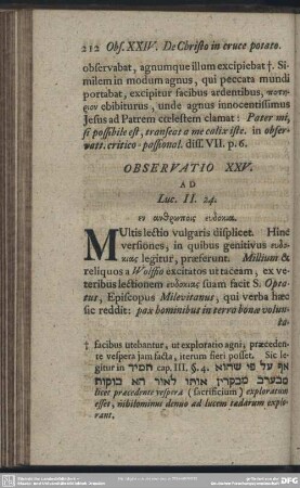 Observatio XXV. Ad Luc. II. 24.