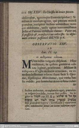 Observatio XXV. Ad Luc. II. 24.