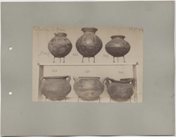 Six clay vessels. L. Adam Collection