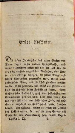 Geschichte der Gräfin Thekla von Thurn, oder Scenen aus dem dreißigjährigen Kriege, Erster Theil