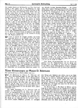 Kleine Erinnerung an Senior D. Behrmann
