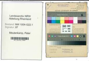 Entnazifizierung Peter Meulenkamp , geb. 05.05.1904 (Buchhalter)