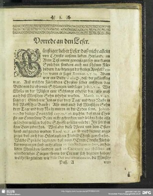 Vorrede an den Leser