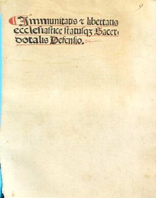 Defensio immunitatis et libertatis ecclesiasticae statusque sacerdotalis