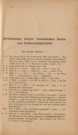 Berichtigung einiger wesentlichen Druck- und Uebersetzungsfehler