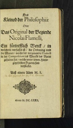 Das Kleinod der Philosophiae Oder Das Original der Begierde ...