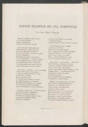 Versos escritos en una tempestad. [Poesía]