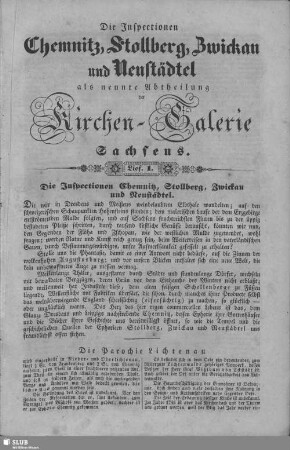 Die Parochie Lichtenau, Euba, Auerbach : 1. Lieferung
