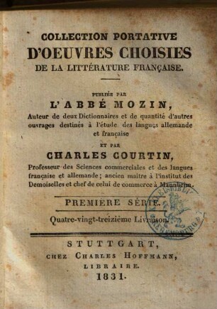 Histoire de France depuis la Restauration, 1. (1831). - 561 S.