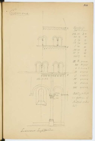 Baptisterium, Cremona: Schnitt (aus: Skizzen- und Fotoalbum 4)