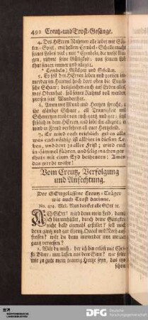 Vom Creutz, Verfolgung und Anfechtung.