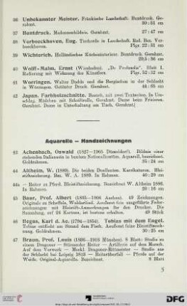 Aquarelle – Handzeichnungen (Nr. 43-74)