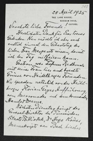 Brief von Hermann Georg Fiedler an Margarete Hauptmann und Gerhart Hauptmann