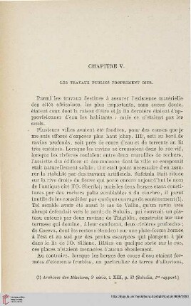 Chapitre V: Les travaux publics proprement dits