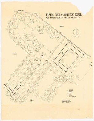 Haus der Gartenkultur, Berlin: Grundriss, Pflanzplan 1:500