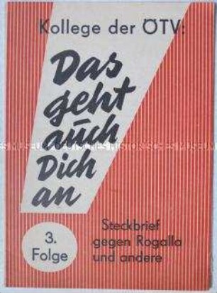 Propagandaschrift des FDGB mit Enthüllungen über ehemalige Nazi-Richter in führenden Positionen der BRD-Justiz