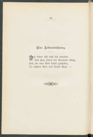 Eine Lebenserfahrung.