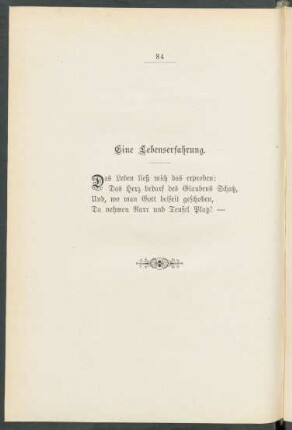 Eine Lebenserfahrung.
