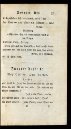 Zweyter Auftritt. König Philipp. Dom Karlos