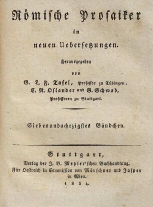Marcus Tullius Ciceros Werke, 34. Reden ; 8. Bändchen