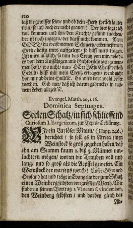 Evangel. Matth. 20, 1. 16. Dominica Septuages.