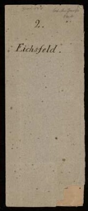 2. Eichsfeld, 1828 - 1829 : Koordinatenverzeichnis Eichsfeld 1828 - 1829 [Titel laut Katalog Theo Gerardy]