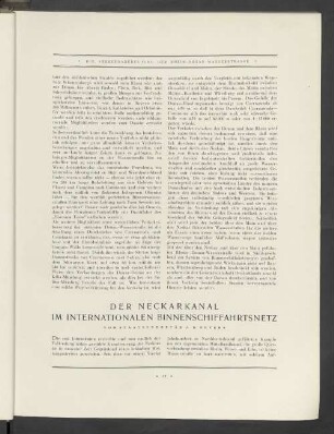 Der Neckarkanal Im Internationalen Binnenschiffahrtsnetz