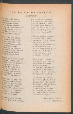 "La paica Sarandi" : (Imitación)
