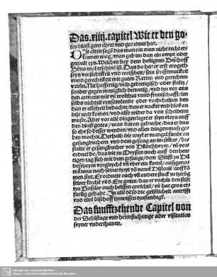 Das funfftzehende Capitel von der Sehlstage und heimsuchunge oder visitation seyner underthanen